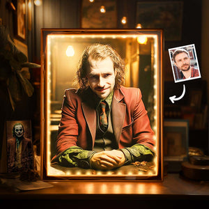 Custom Face Joker Portrait Mirror Lamp Personalized Photo Gifts for Her - photomoonlamp