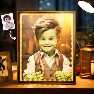 Custom Face Hulk Mirror Light Personalized Photo Portrait Gifts for Kids - photomoonlamp