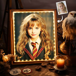Custom Face Hermione Mirror Light Personalized Photo Portrait Gifts for Girl - photomoonlamp