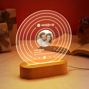 Custom Spotify Code Lamp Personalized Photo Song Plaque Night Light - photomoonlamp