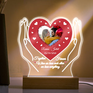 Personalized Acrylic Night Light Custom Photo Night Light Valentine's Day Gifts for Lovers - photomoonlamp