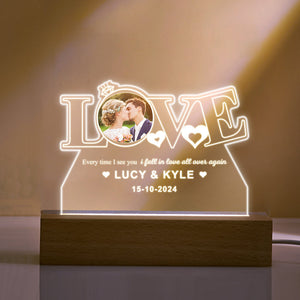 Personalized Acrylic Night Light Custom Photo Night Light Valentine's Day Romantic Gifts for Lover - photomoonlamp