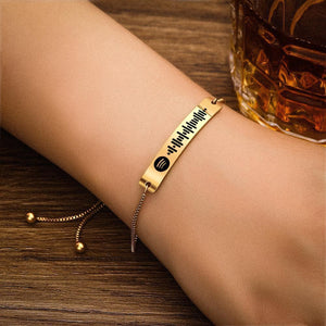 Custom Spotify Code Bracelet With Spotify Song Playlist Personalized Bracelet Gold