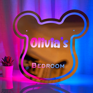 Personalized Olivia's BEDROOM Mirror Light Children's Bedroom Gift - photomoonlamp
