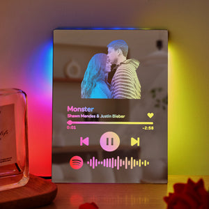 Custom Spotify Code Mirror Lamp Ornaments Gift for Couple - photomoonlamp