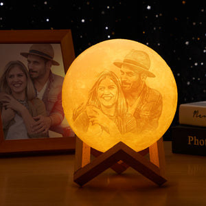 Personalized Creative 3D Print and Engraved Moon Lamp(10CM-20CM)