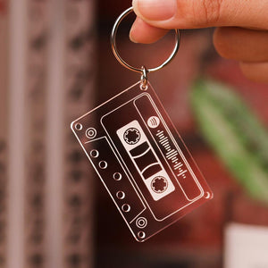 Spotify Code Mixtape Keychain Custom Music Plaque Keyring