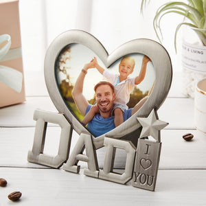Father's Day Gifts Custom Plaque Heart-shaped Metal Frame for Father's Day Gifts, Birthday or for Dad, Grandpa or Husband