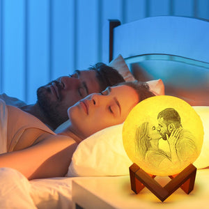 Creative 3D Print  Photo Moon Lamp Personalized Engraved Moon Lamp